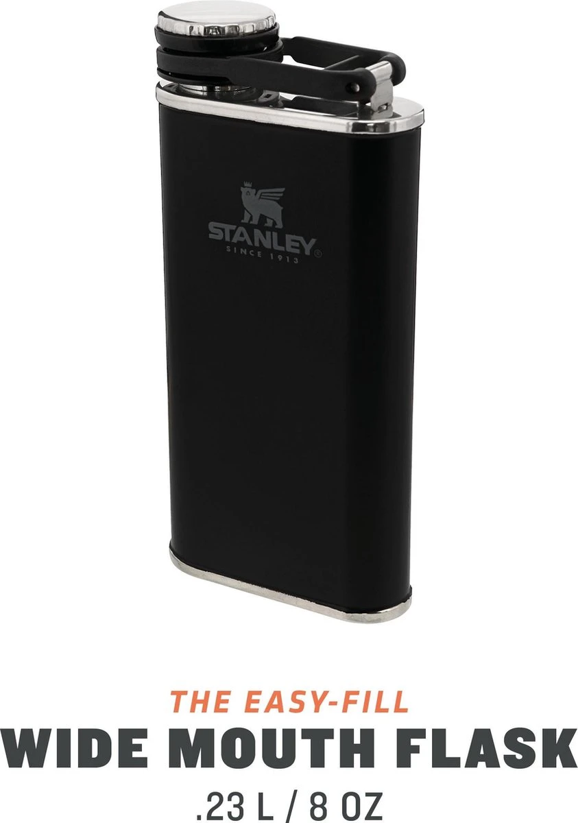 Stanley The Easy Fill Wide Mouth Flask 0,23L - Flacon - Matte Black 8 Stanley The Easy Fill Wide Mouth Flask 0,23L - Flacon - Matte Black - Afbeelding 6