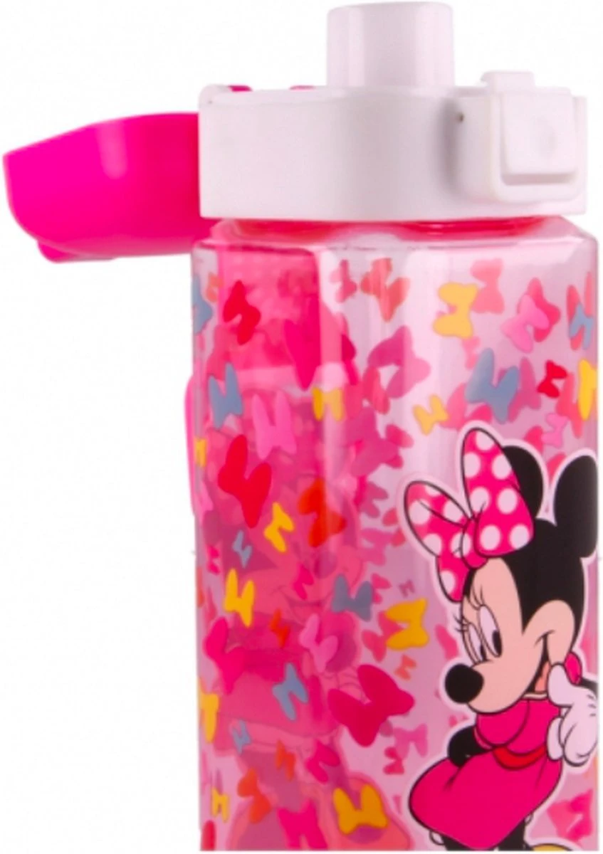 Star Minnie Mouse 3 Vak Broodtrommel + Grote Tritan Vierkante Drinkfles Met Slot 550ml 5 Star Minnie Mouse 3 Vak Broodtrommel + Grote Tritan Vierkante Drinkfles Met Slot 550ml - Afbeelding 3