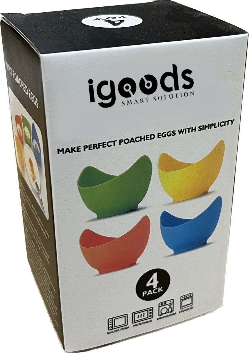 IGOODS 4 Pack Egg Poacher Cups - Perfect Gepocheerde Eieren - Egg Maker Niet-gepocheerde Eieren Cups BPA Gratis Siliconen Ei Poacher Cups Magnetron Ei Poacher- Ei Poacher Pan- Boiler Steamer- Magnetron Eieren 4 IGOODS 4 Pack Egg Poacher Cups - Perfect Gepocheerde Eieren - Egg Maker Niet-gepocheerde Eieren Cups BPA Gratis Siliconen Ei Poacher Cups Magnetron Ei Poacher- Ei Poacher Pan- Boiler Steamer- Magnetron Eieren - Afbeelding 2