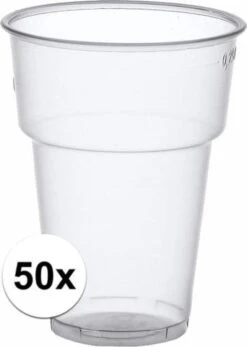 Plastic Bierglazen - 50 Stuks