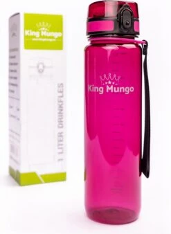 1 Liter Drinkfles - Vaatwasserbestendig - Sport Bidon Drinkbus King Mungo 1000ml Paars/rood -Aigostar winkel 877x1200 3