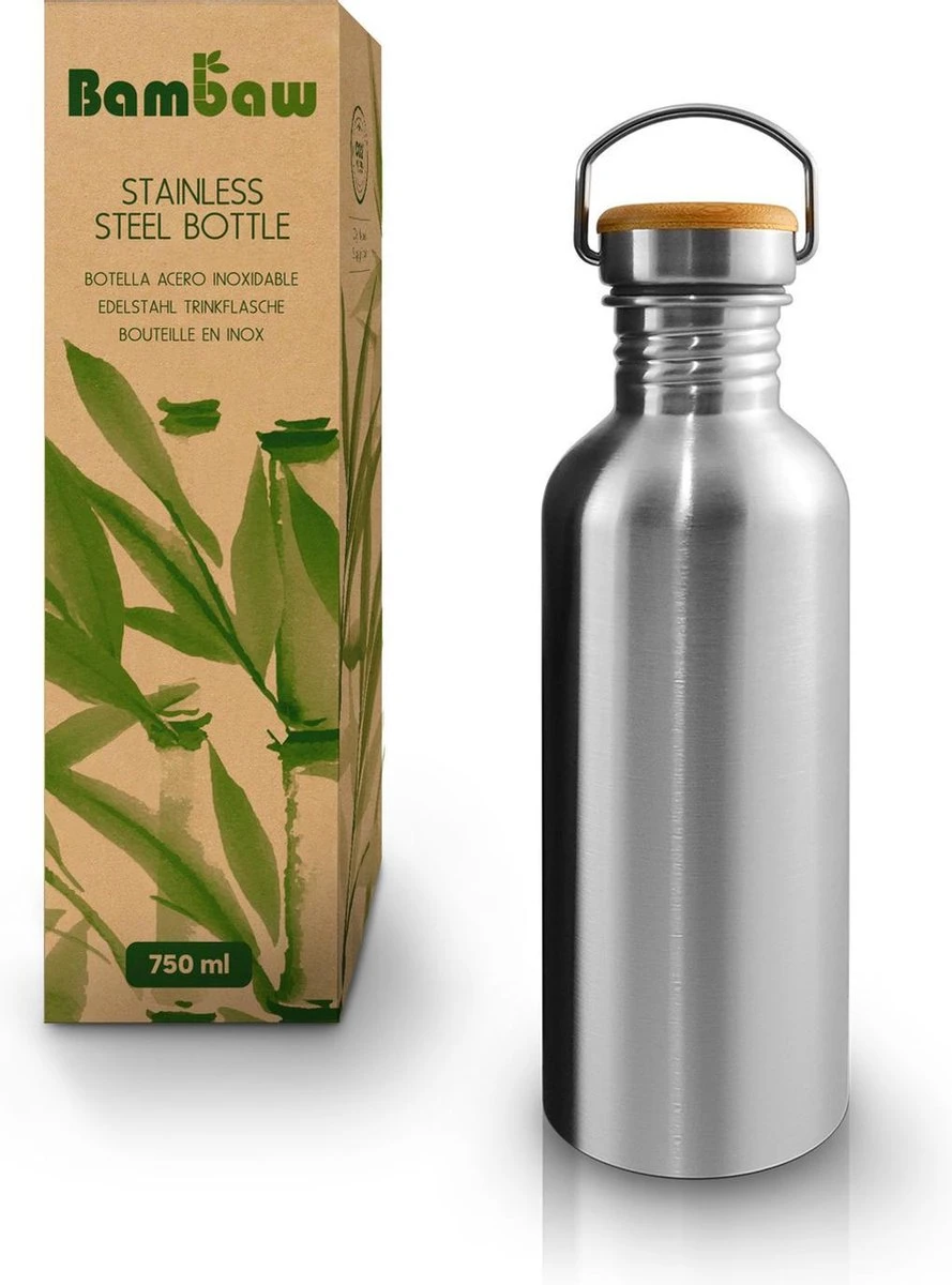 Bambaw Waterfles - 750 Ml - Roestvrij Staal - Stevig En Milieuvriendelijk 7 Bambaw Waterfles - 750 Ml - Roestvrij Staal - Stevig En Milieuvriendelijk - Afbeelding 5