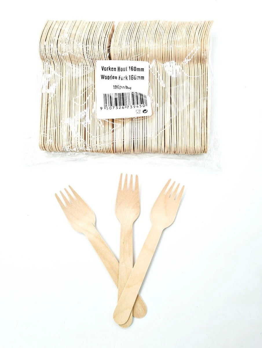 Wolf 100 Stuks X Houten Wegwerp Vorken - Gebaksvorkjes - Vork - 160mm - Houten Bestek - Houten Vork - Bestek Set - Besteksets - Biologisch - Afbreekbaar - Bio - Vorken - Biologisch - Wooden Cutlery - Cutlery - Duurzaam Bestek - Lunch - Diner - Catering 4 Wolf 100 Stuks X Houten Wegwerp Vorken - Gebaksvorkjes - Vork - 160mm - Houten Bestek - Houten Vork - Bestek Set - Besteksets - Biologisch - Afbreekbaar - Bio - Vorken - Biologisch - Wooden Cutlery - Cutlery - Duurzaam Bestek - Lunch - Diner - Catering - Afbeelding 2