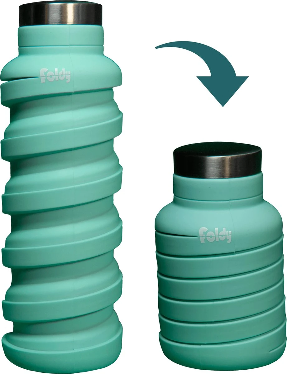 EasyFold® - Foldy - Opvouwbare Drinkfles - 600 ML - Sea Blauw - Sportfles - Drinkbeker - Duurzaam - Reizen - Waterfles - Milieuvriendelijk - Cadeau 3 EasyFold® - Foldy - Opvouwbare Drinkfles - 600 ML - Sea Blauw - Sportfles - Drinkbeker - Duurzaam - Reizen - Waterfles - Milieuvriendelijk - Cadeau