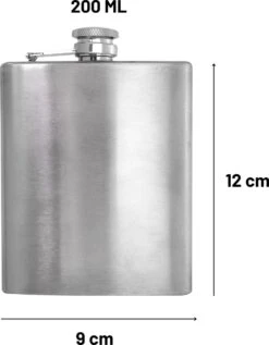 Merkloos Premium RVS Heupfles Met Schroefdop - 200 Ml - 12x9cm -Aigostar winkel 934x1200