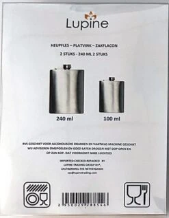 Lupine Heupfles - Zakflacon - Platvink - Veldfles - RVS - Set Van 2 -Aigostar winkel 935x1200 1