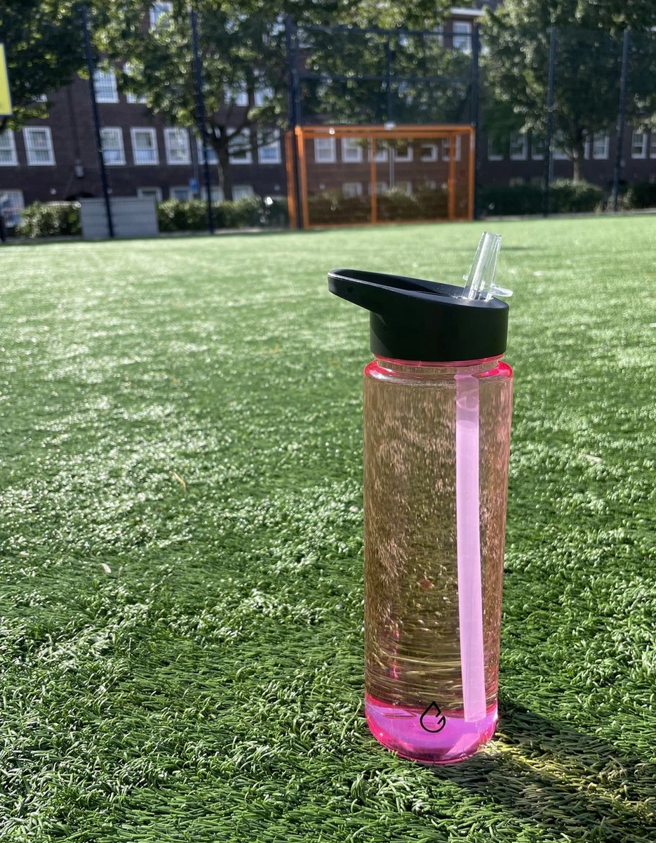 Wattamula Milieuvriendelijke Waterfles Met Rietje - 700 ML - Roze Transparant - Drinkfles 4 Wattamula Milieuvriendelijke Waterfles Met Rietje - 700 ML - Roze Transparant - Drinkfles - Afbeelding 2