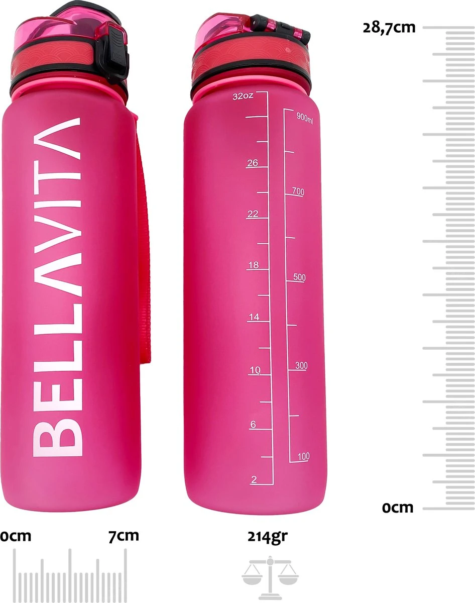 BELLAVITA Drinkfles - Roze - Waterfles - Drinkfles Volwassenen - Drinkfles Kinderen - Drinkfles 1 Liter - Fles - 1 Liter - 1000ml - Tritan - Fruitfilter- BPA-vrij - 100% Lekvrij 4 BELLAVITA Drinkfles - Roze - Waterfles - Drinkfles Volwassenen - Drinkfles Kinderen - Drinkfles 1 Liter - Fles - 1 Liter - 1000ml - Tritan - Fruitfilter- BPA-vrij - 100% Lekvrij - Afbeelding 2
