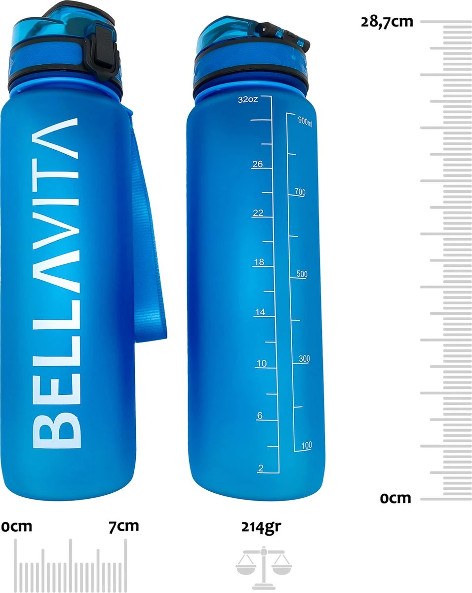 BELLAVITA Drinkfles - Blauw - Waterfles - Drinkfles Volwassenen - Drinkfles Kinderen - Drinkfles 1 Liter - Fles - 1 Liter - 1000ml - Tritan - Fruitfilter- BPA-vrij - 100% Lekvrij 5 BELLAVITA Drinkfles - Blauw - Waterfles - Drinkfles Volwassenen - Drinkfles Kinderen - Drinkfles 1 Liter - Fles - 1 Liter - 1000ml - Tritan - Fruitfilter- BPA-vrij - 100% Lekvrij - Afbeelding 3