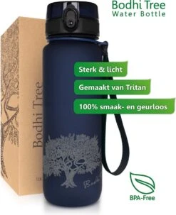 Bodhi Tree Drinkfles 500 Ml - Waterfles - BPA Vrij - Fruitfilter - Outdoor Sport Bidon Water Bottle 500ml - Blauw -Aigostar winkel 979x1200