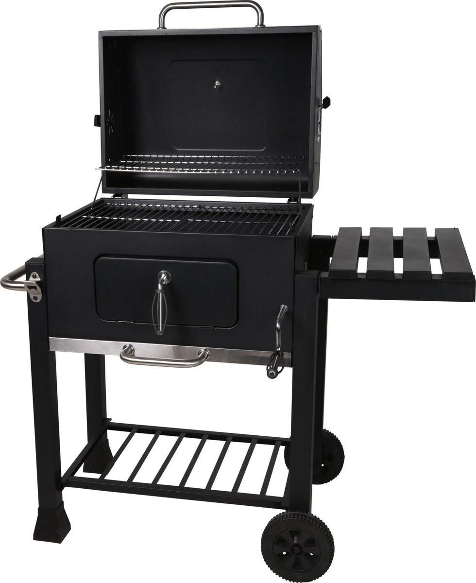 Houtskool BBQ Op Wielen + Tafel | Mat Zwart - X86000060 3 Houtskool BBQ Op Wielen + Tafel | Mat Zwart - X86000060