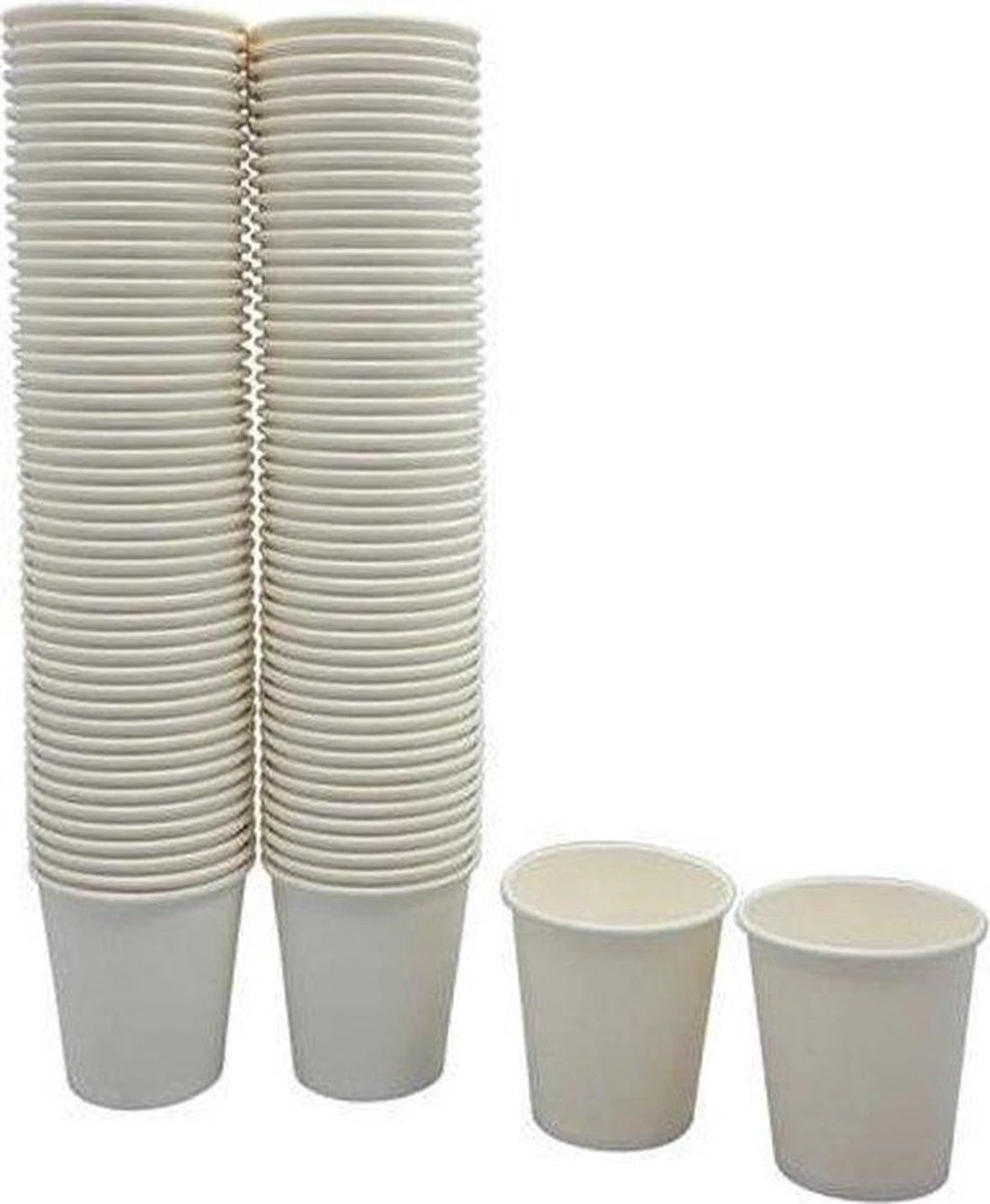 Wit - Kartonnen Bekers 200ml - Voordeelpak (100 Stuks) - Koffie Bekers - Wegwerp Papieren Bekers - Drank Bekers - Milieuvriendelijk 3 Wit - Kartonnen Bekers 200ml - Voordeelpak (100 Stuks) - Koffie Bekers - Wegwerp Papieren Bekers - Drank Bekers - Milieuvriendelijk